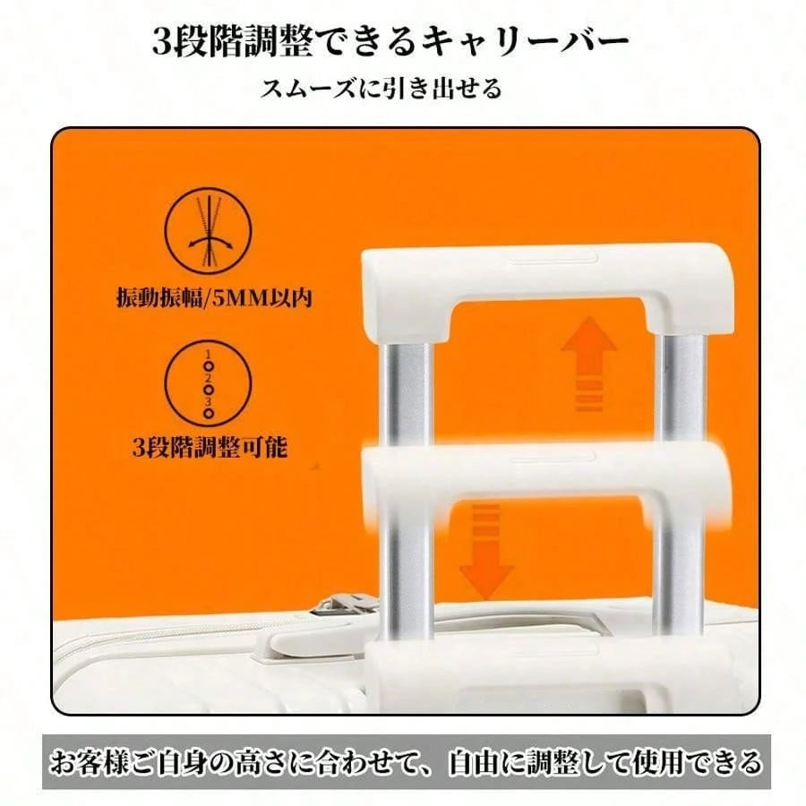 スーツケース 機内持ち込み 前開き キャリーケース Sサイズ フロントオープン 軽量 耐衝撃 USBポート カップホルダー フック搭載 キャリーバッグ Mサイズ