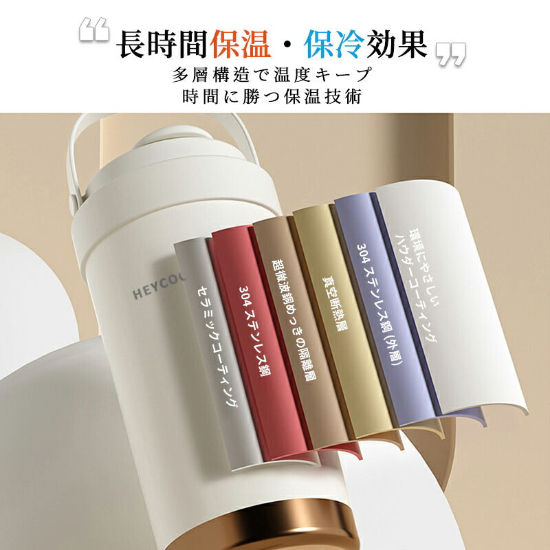 タンブラー セラミックタンブラー 750ML/500ML 二重構造 保温携帯コーヒーカップ おしゃれ 大容量魔法瓶 保冷 耐熱 蓋付き トラベルカップ 軽量 持ち運び